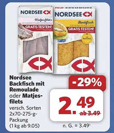 Nordsee Backfisch mit Remoulade oder Matjesfilets