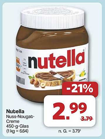Nutella Nuss-Nougat-Creme 450-g-Glas