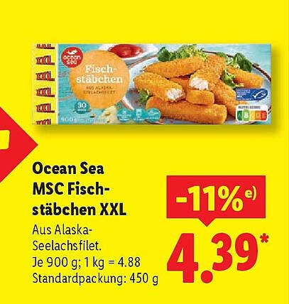 Ocean Sea MSC Fischstäbchen XXL aus Alaska-Seelachsfilet