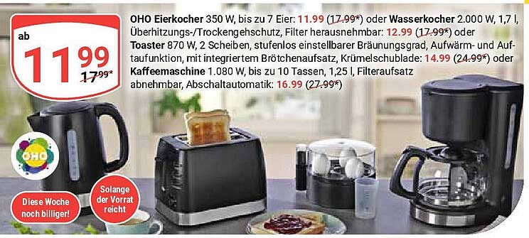 OHO Eierkocher 350 W, bis zu 7 Eier