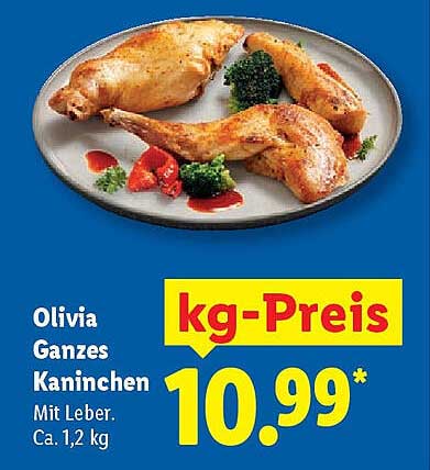 Olivia Ganzes Kaninchen mit Leber - Ca. 1,2 kg