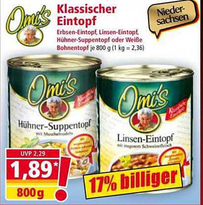 Omi's Klassischer Eintopf – Hühner-Suppentopf oder Linsen-Eintopf