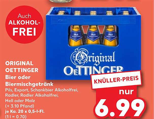 ORIGINAL OETTINGER Bier oder Biermischgetränk