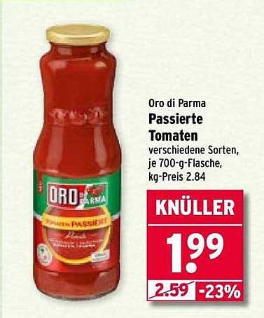 Oro di Parma Passierte Tomaten, verschiedene Sorten, je 700-g-Flasche