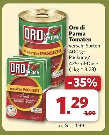 Oro di Parma Tomaten, 400-g-Packung/425-ml-Dose