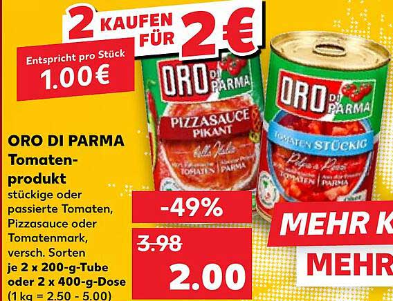 Oro di Parma Tomatenprodukt - 2 für 2 €
