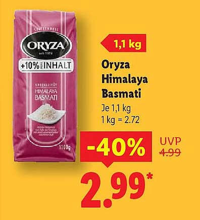 Oryza Himalaya Basmati 1,1 kg