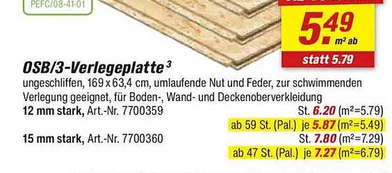 OSB/3-Verlegeplatte