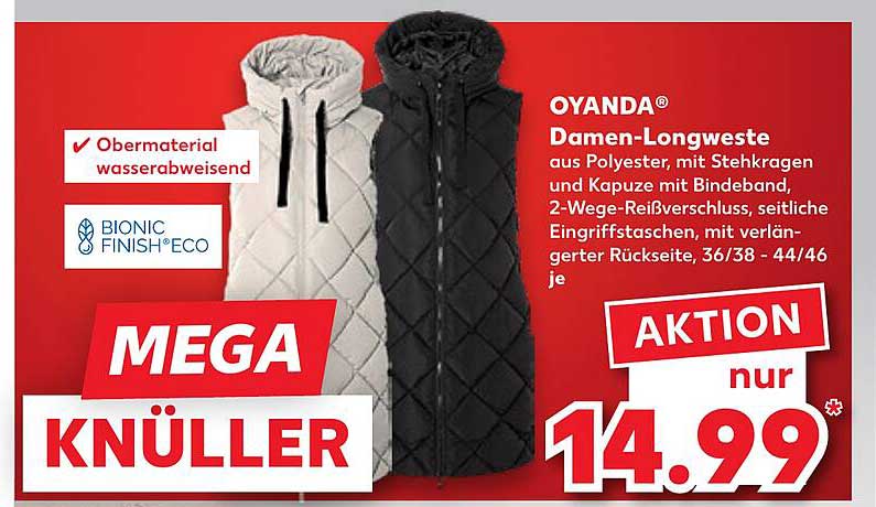 OYANDA® Damen-Longweste aus Polyester – jetzt zum Mega-Preis!