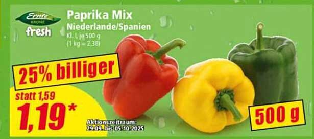 Paprika Mix 500 g - 25% billiger!