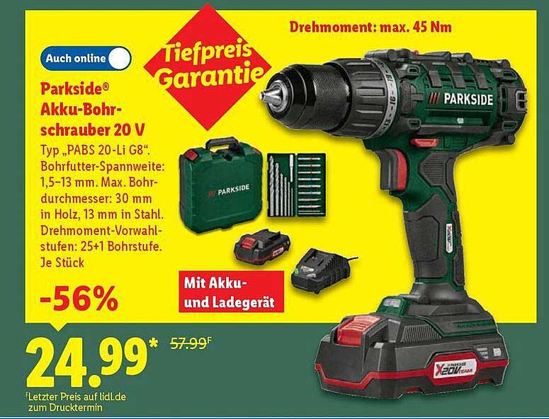 Parkside® Akku-Bohrschrauber 20 V