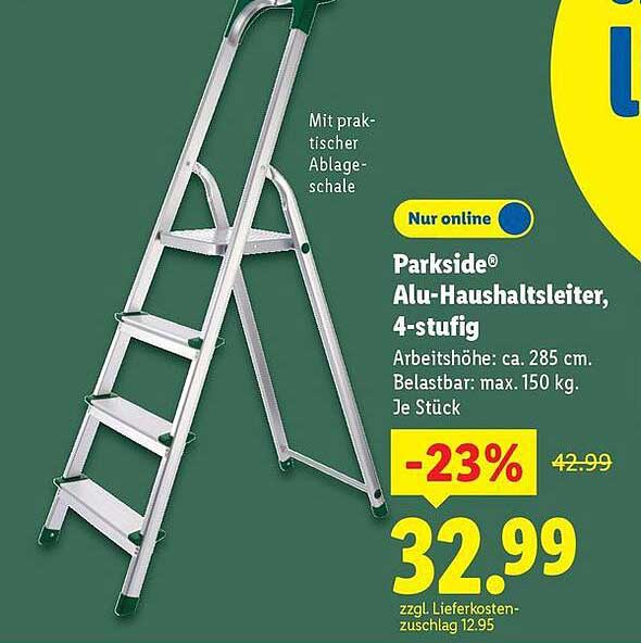 Parkside® Alu-Haushaltsleiter, 4-stufig