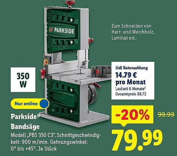 Parkside® Bandsäge Modell 'PBS 350 C3' - 20% reduziert!