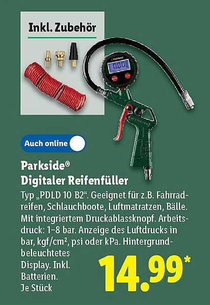 Parkside® Digitaler Reifenfüller Typ 'PDLD 10 B2'