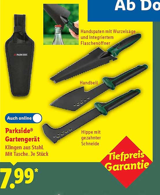 Parkside® Gartengerät, Klingen aus Stahl, mit Tasche. Je Stück.