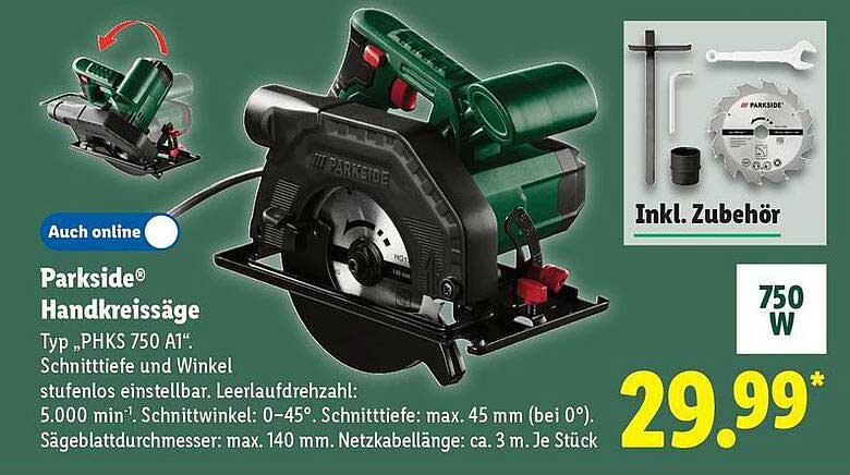 Parkside Handkreissäge Typ „PHKS 750 A1“