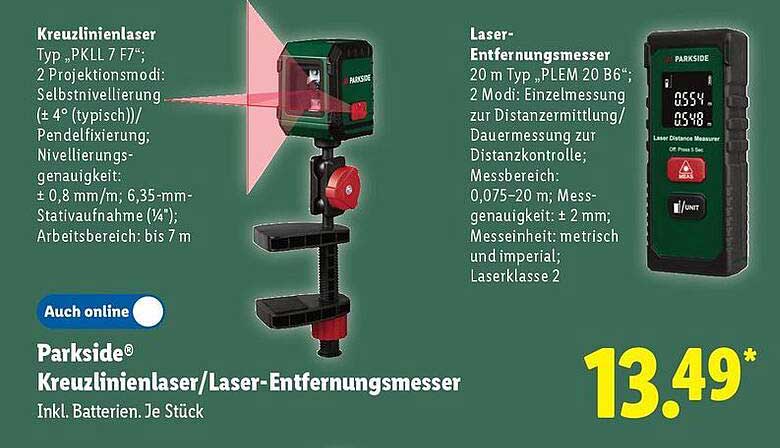 PARKSIDE® Kreuzlinienlaser/Laser-Entfernungsmesser