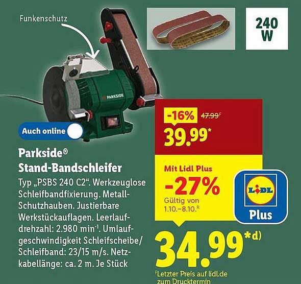 Parkside® Stand-Bandschleifer Typ PSBS 240 C2™