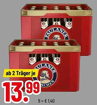 Paulaner Bierträger – ab 2 Träger je 13,99 €