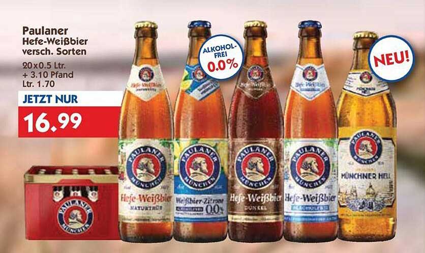 Paulaner Hefe-Weißbier versch. Sorten 20x0,5 L