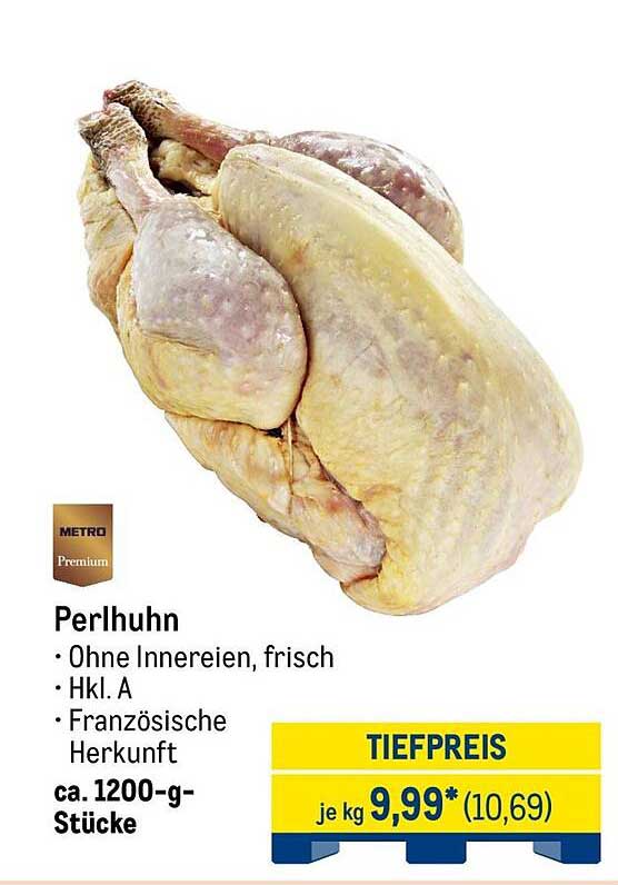 Perlhuhn - Ohne Innereien, frisch, Hkl. A, Französische Herkunft