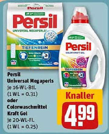 Persil Universal Megaperls oder Colorwaschmittel Kraft Gel zum Knallerpreis!