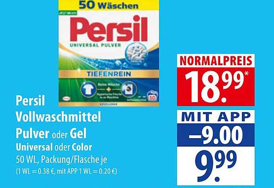 Persil Vollwaschmittel Pulver oder Gel Universal oder Color – 50 WL