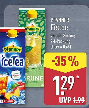 PFANNER Eistee - Verschiedene Sorten, 2-L-Packung