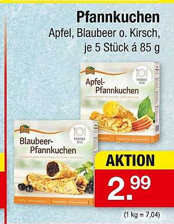 Pfannkuchen Apfel, Blaubeer oder Kirsch, je 5 Stück à 85 g