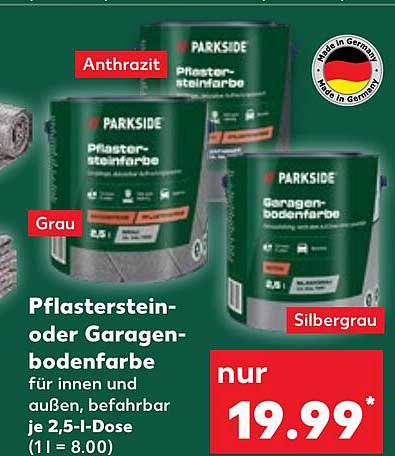 Pfasterstein- oder Garagenbodenfarbe für innen und außen