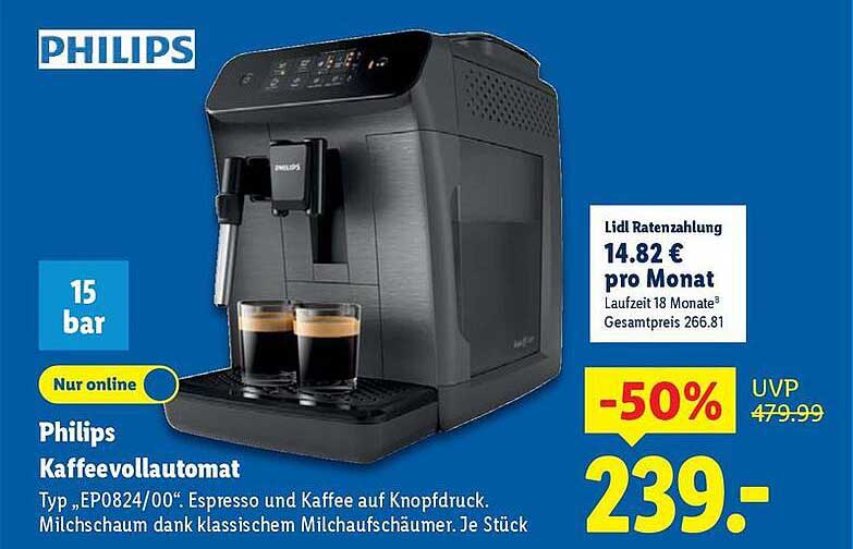 Philips Kaffeevollautomat EP0824/00 - 50% reduziert!