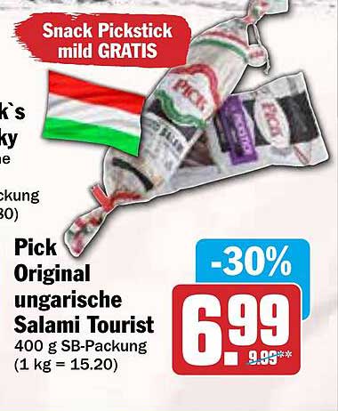 Pick Original ungarische Salami Tourist 400 g SB-Packung