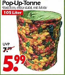 Pop-Up-Tonne 105 Liter mit buntem Motiv