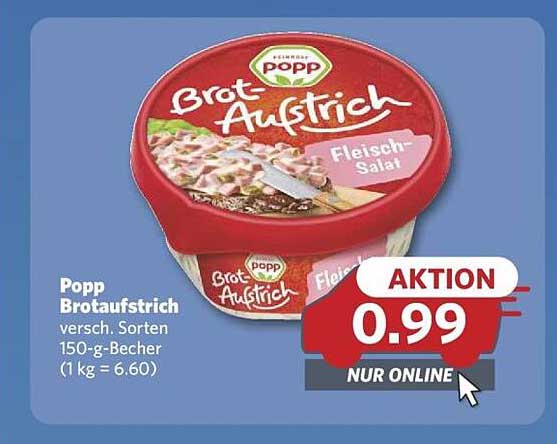 Popp Brotaufstrich Fleisch-Salat 150-g-Becher