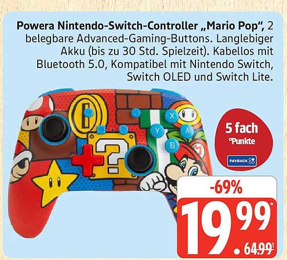 Powera Nintendo-Switch-Controller „Mario Pop“