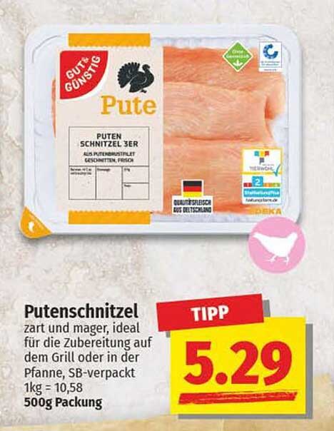 Putenschnitzel 3er - zart und mager, ideal für die Zubereitung