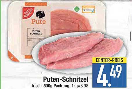 Putenschnitzel, frisch, 500g Packung