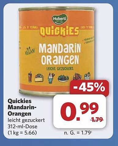 Quickies Mandarin-Orangen leicht gezuckert 312-ml-Dose