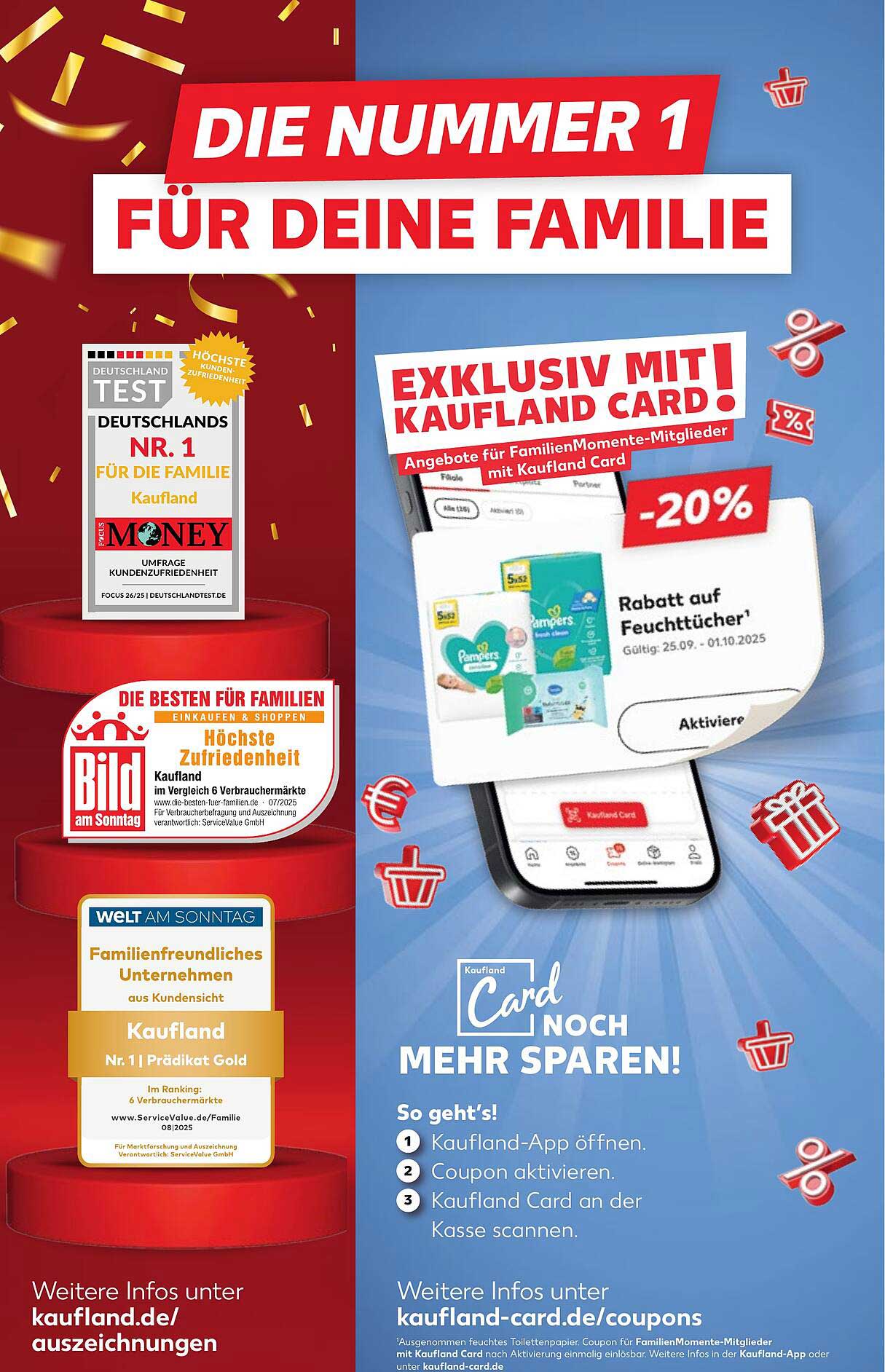 Rabatt auf Feuchttücher für Familienmitglieder der Kaufland Card