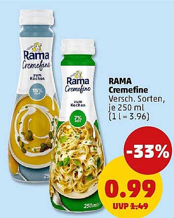 RAMA Cremefine Versch. Sorten, je 250 ml
