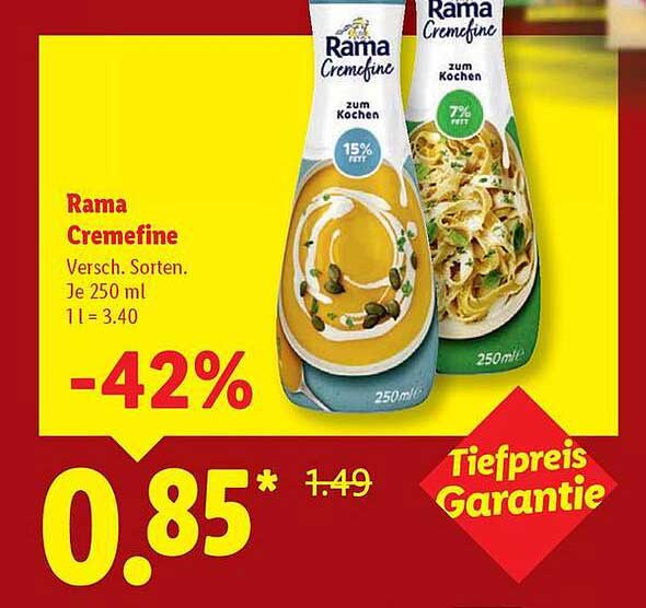 Rama Cremefine zum Kochen - Verschiedene Sorten 250 ml