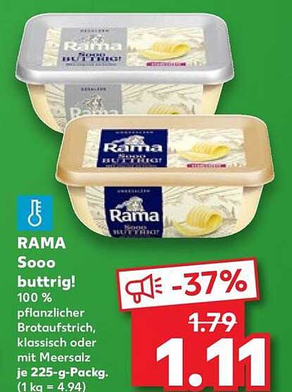 RAMA Sooo buttrig! 100 % pflanzlicher Brotaufstrich, klassisch oder mit Meersalz