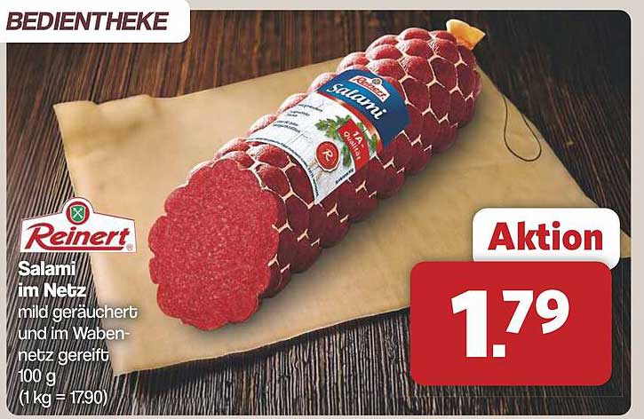 Reinert Salami im Netz - mild geräuchert und im Waben-netz gereift
