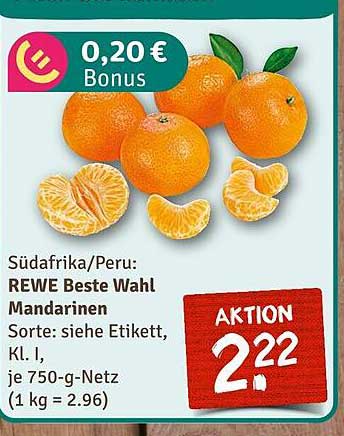 REWE Beste Wahl Mandarinen 750-g-Netz zum Aktionspreis