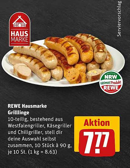 REWE Hausmarke Grilllinge – 10-teiliges Grillvergnügen