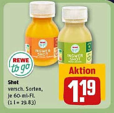REWE Ingwer Shot 60 ml - Aktion