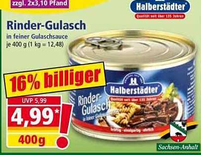 Rinder-Gulasch in feiner Gulaschsauce von Halberstädter