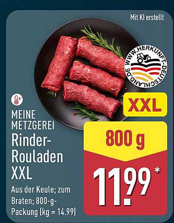 Rinder-Rouladen XXL - 800 g zum Braten