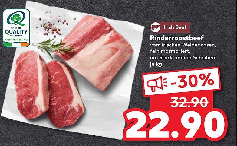 Rinderroastbeef vom irischen Weideochsen, fein marmoriert