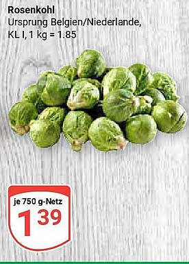 Rosenkohl - Ursprung Belgien/Niederlande, KL I, 750 g